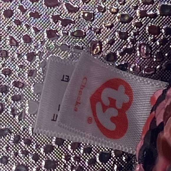 Ty Sequin Owl Plush in Purple and Orange - Picture 8 of 8